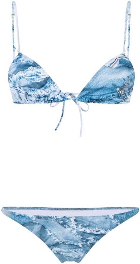 Natasha Zinko Bikini met print Blauw