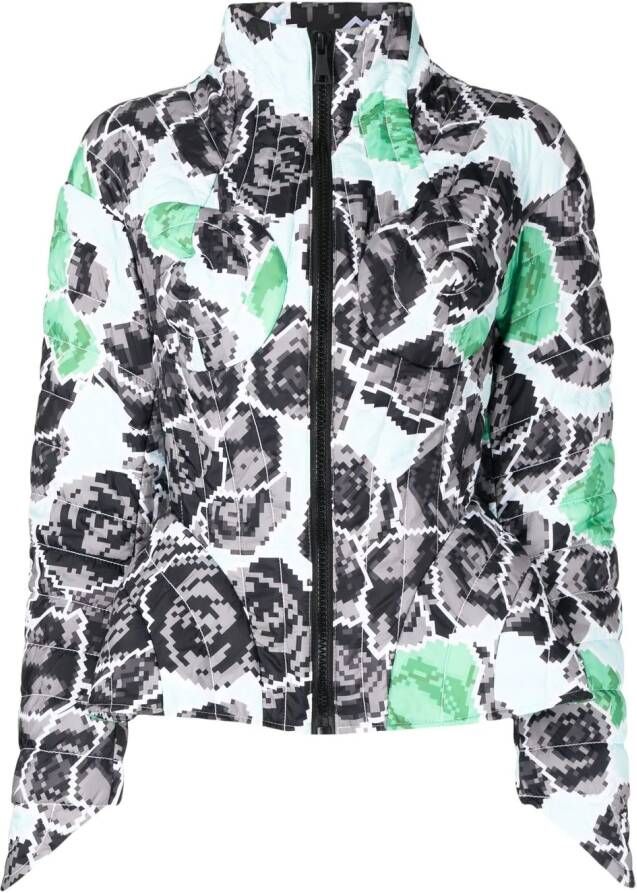 Natasha Zinko Donsjack met bloemenprint Groen