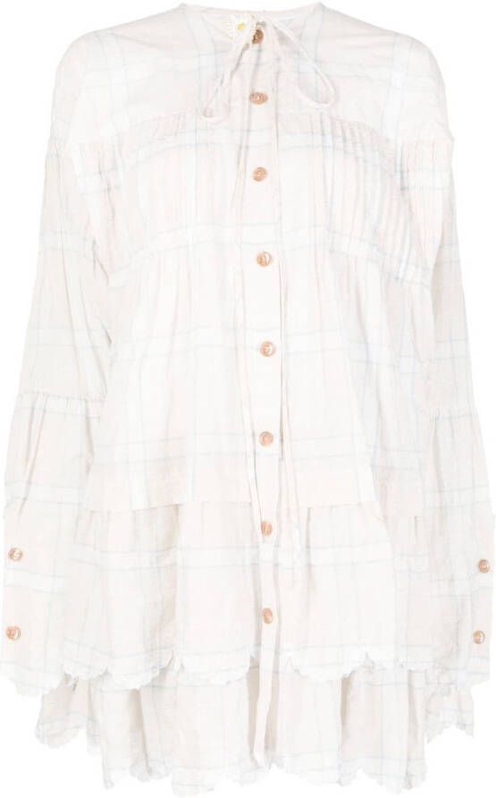 Natasha Zinko Geruite blousejurk Wit