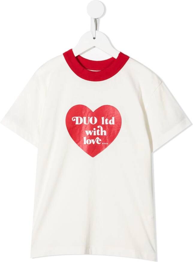 Natasha Zinko Kids T-shirt met hartprint Wit