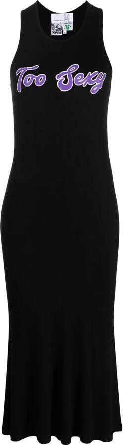 Natasha Zinko Maxi-jurk met tekst Zwart