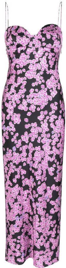 Natasha Zinko Midi-jurk met bloemenprint Zwart