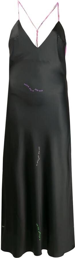 Natasha Zinko Midi-jurk met contrastvlak Zwart