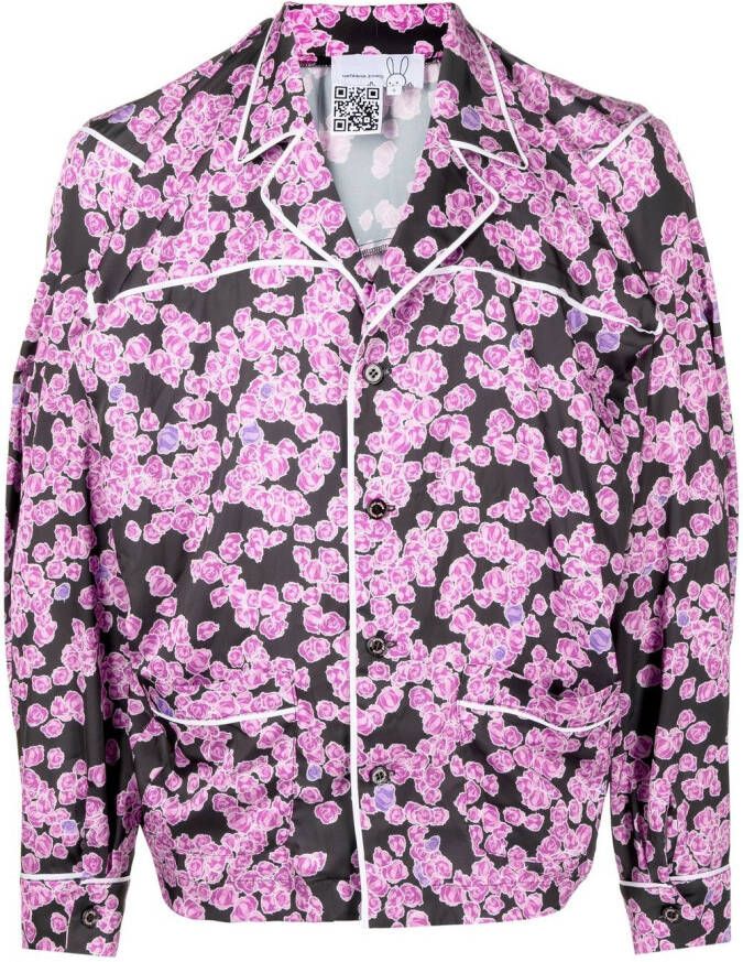 Natasha Zinko Shirt met bloe print Zwart