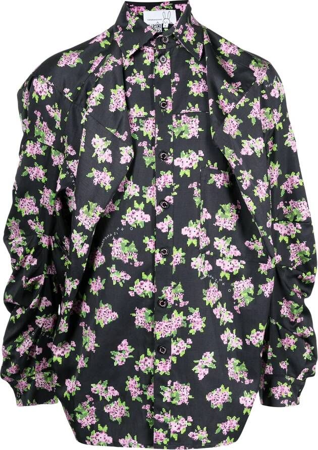 Natasha Zinko Shirt met bloemenprint Zwart