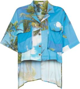 Natasha Zinko Shirt met Hawaiiaanse print Blauw