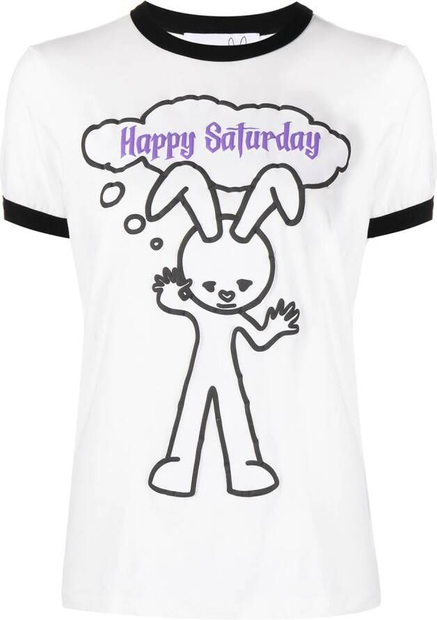 Natasha Zinko T-shirt met print Wit