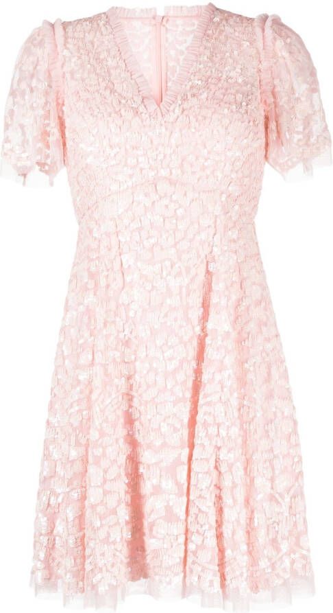 Needle & Thread Mini-jurk met pailletten Roze