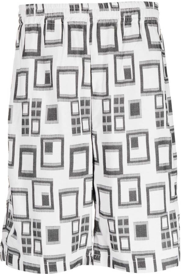 Needles Bermuda shorts met geometrische print Zwart