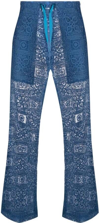 Needles Broek met wijde pijpen Blauw