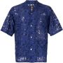 Needles Overhemd met bloemenkant Blauw - Thumbnail 1