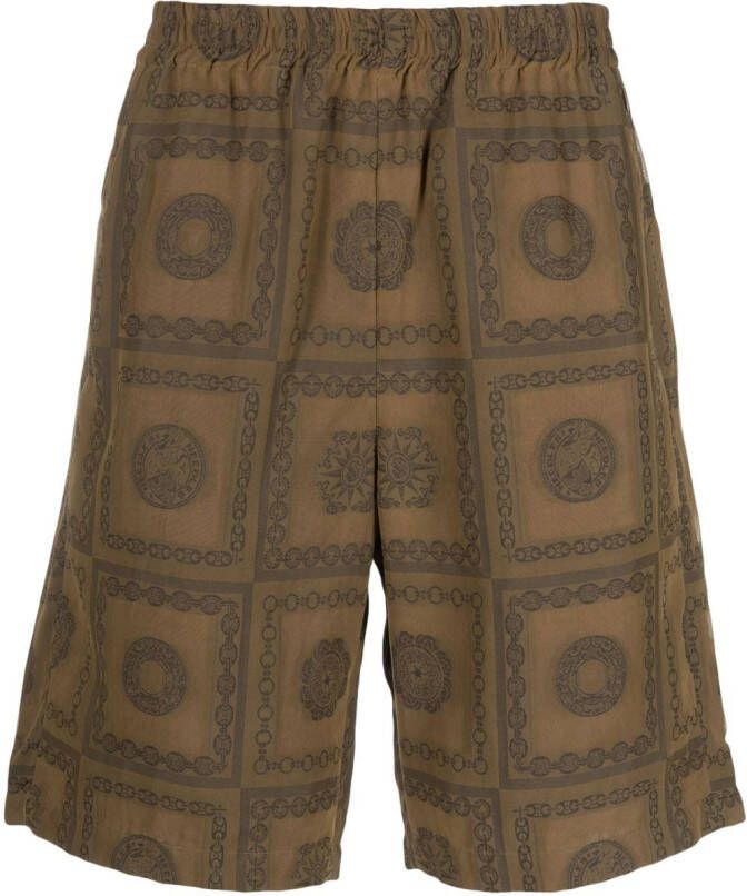 Needles Bermuda shorts met print Groen