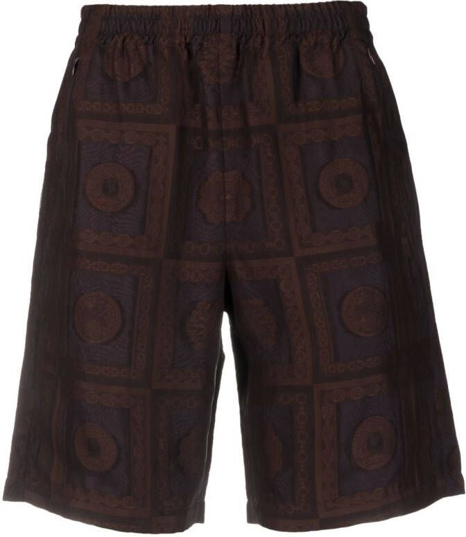 Needles Bermuda shorts met print Rood