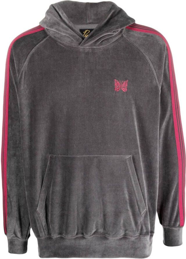 Needles Hoodie met zijstreep Grijs