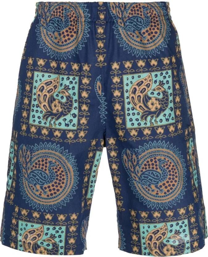 Needles Shorts met print Blauw