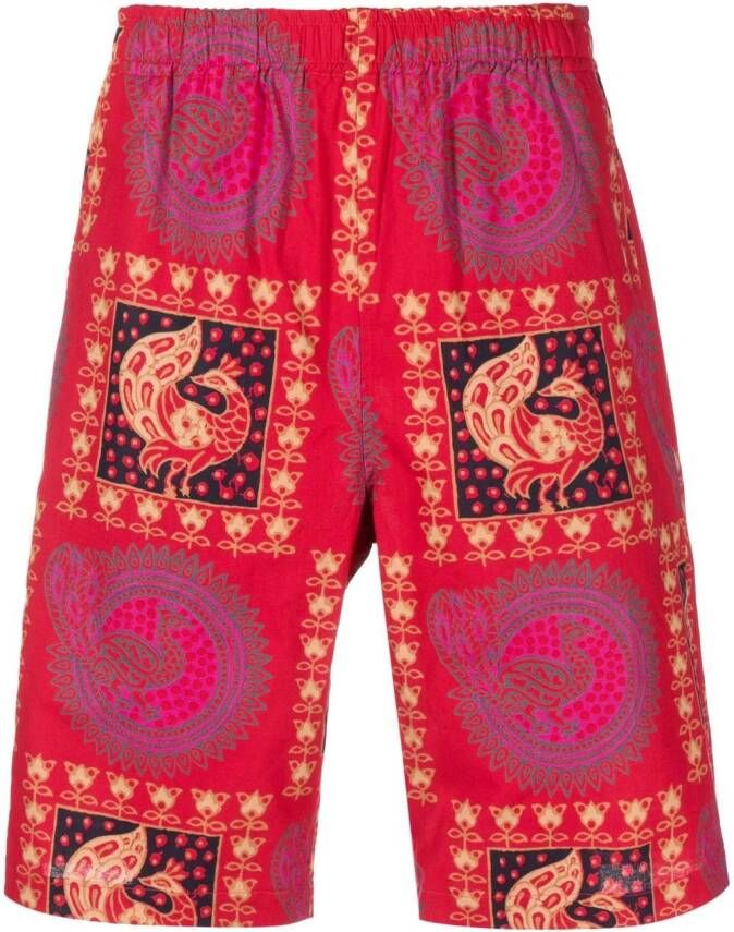 Needles Shorts met print Rood