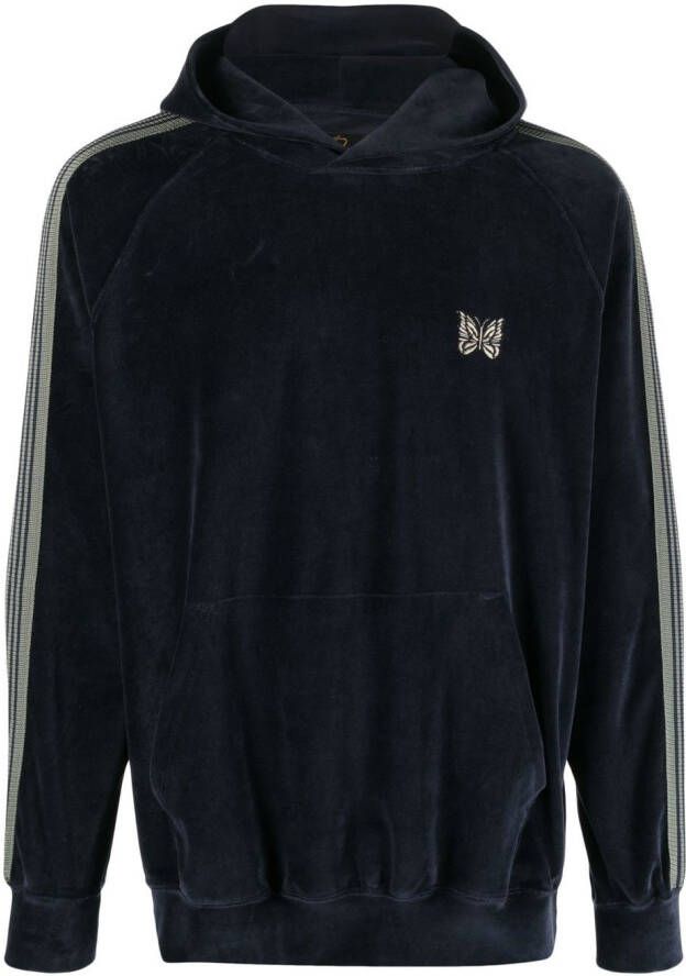 Needles Hoodie met zijstreep Blauw