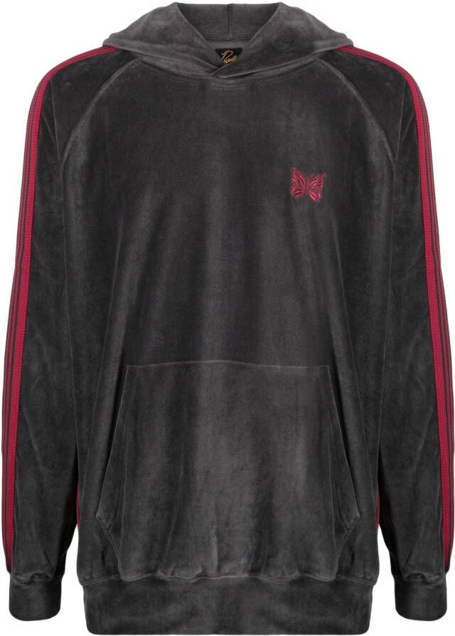 Needles Hoodie met zijstreep Grijs