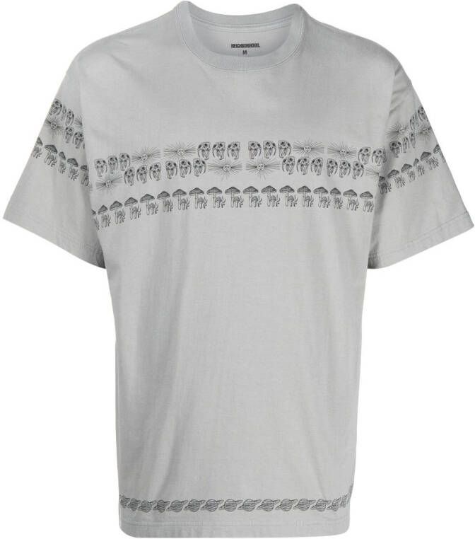 Neighborhood T-shirt met print Grijs