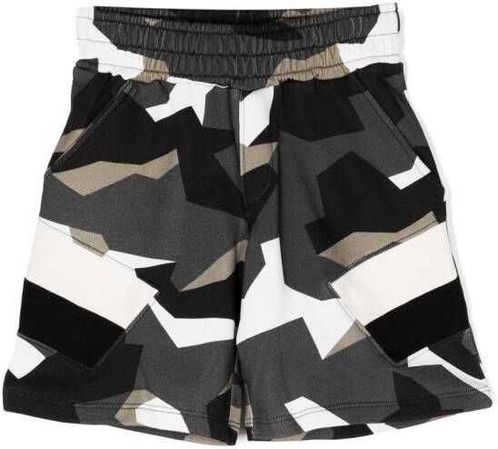 Neil Barrett Kids Shorts met print Groen
