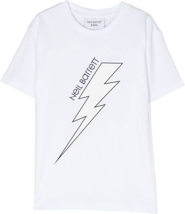 Neil Barrett Kids T-shirt met logoprint Wit