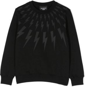 Neil Barrett Kids Sweater met bliksemflitsprint Zwart
