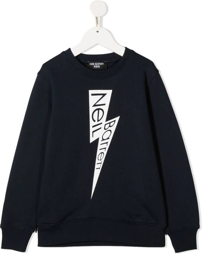 Neil Barrett Kids Sweater met logoprint Blauw