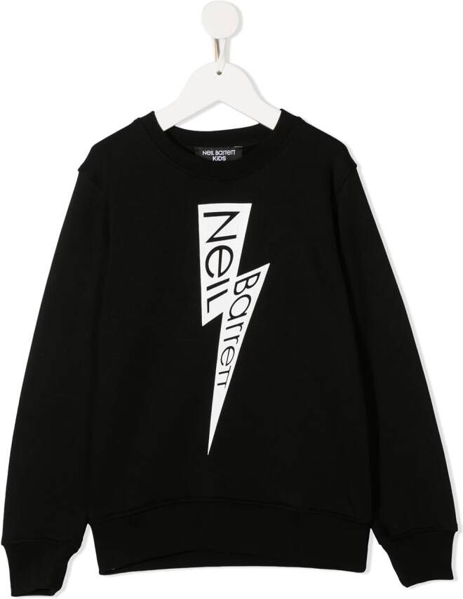 Neil Barrett Kids Sweater met logoprint Zwart