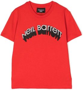 Neil Barrett Kids T-shirt met logoprint Rood