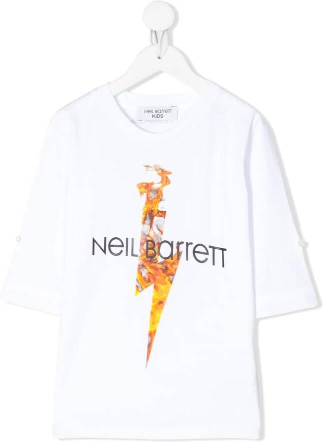 Neil Barrett Kids T-shirt met print Wit