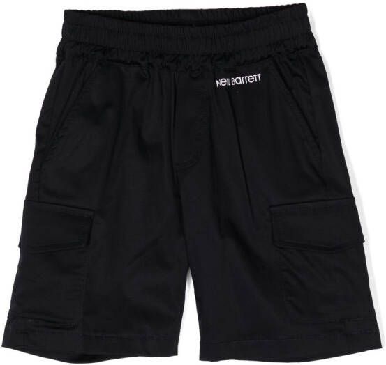 Neil Barrett Kids Trainingsshorts met logoprint Blauw