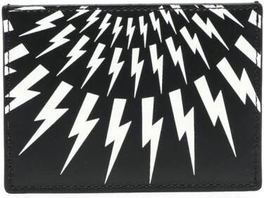 Neil Barrett Pasjeshouder met bliksemflits print Zwart