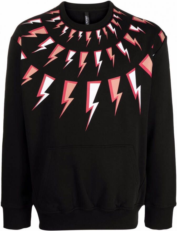 Neil Barrett Sweater met bliksemflitsprint Zwart