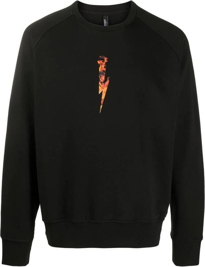 Neil Barrett Sweater met vlammenprint Zwart