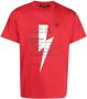 Neil Barrett T-shirt met bliksemflitsprint Rood - Thumbnail 1