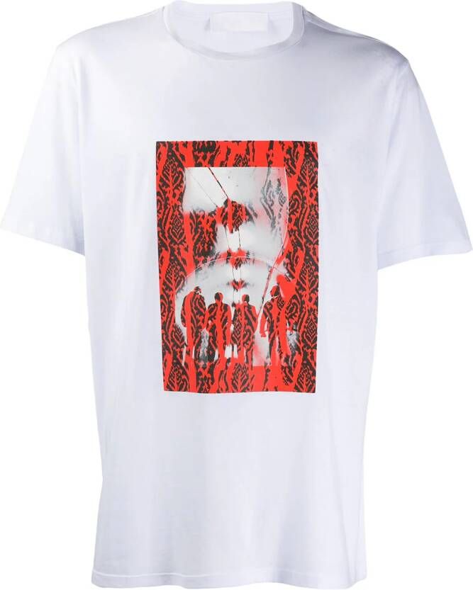 Neil Barrett T-shirt met contrasterende print Wit