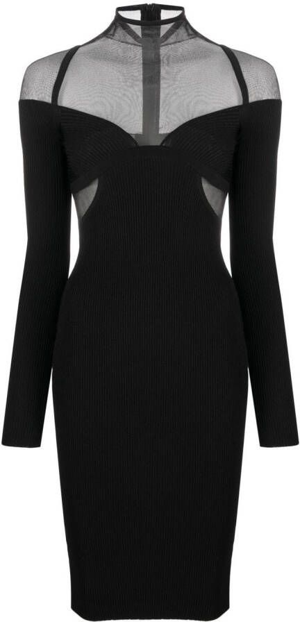 Nensi Dojaka Blouse met doorzichtig vlak Zwart