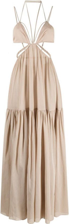 Nensi Dojaka Maxi-jurk met bandjes Beige