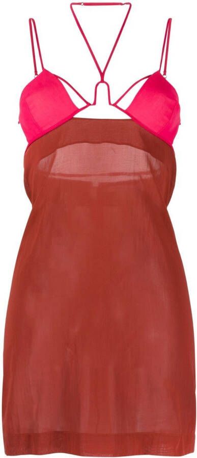 Nensi Dojaka Mini-jurk met bandjes Roze
