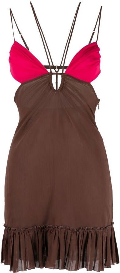 Nensi Dojaka Mini-jurk met keyhole Bruin