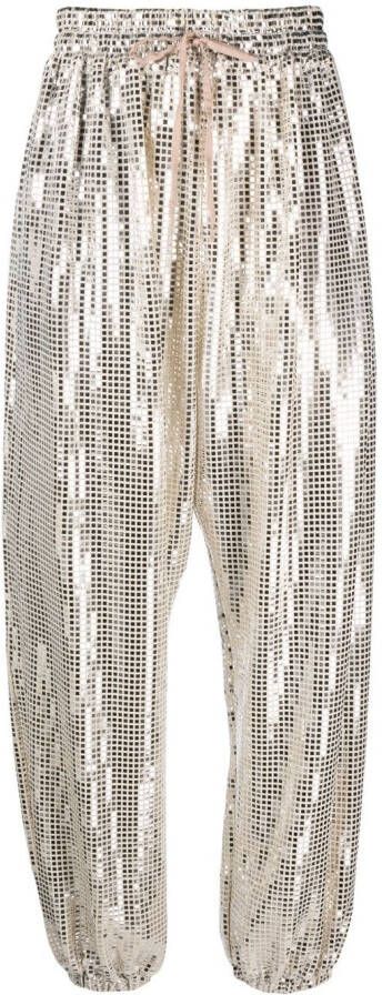 The New Arrivals Ilkyaz Ozel Broek verfraaid met pailletten Zilver