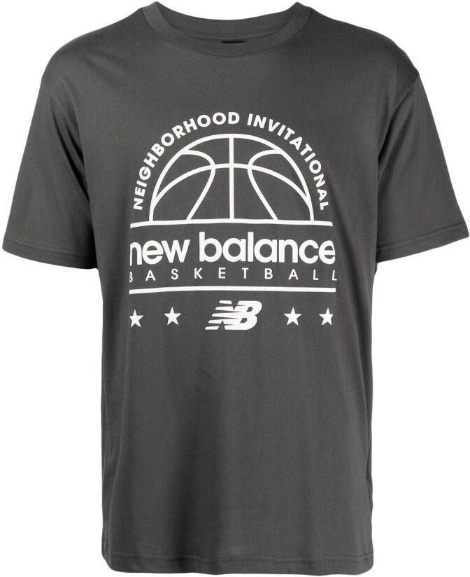 New Balance T-shirt met logoprint Grijs