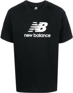 New Balance logo-print cotton T-shirt Zwart