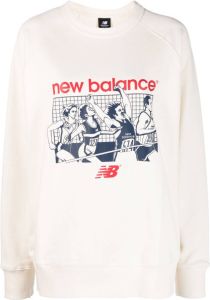 New Balance logo-print crew-neck sweatshirt Beige