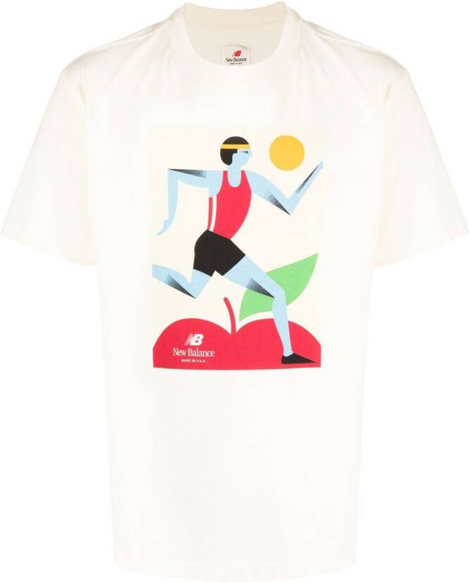 New Balance T-shirt met grafische print Wit