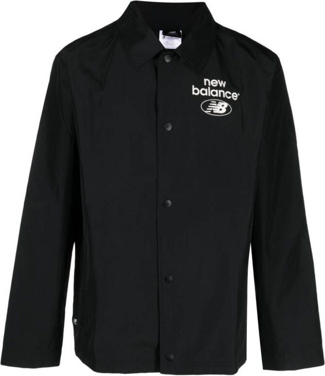 New Balance Shirtjack met logoprint Zwart