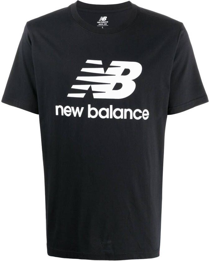 New Balance T-shirt met tekst Zwart