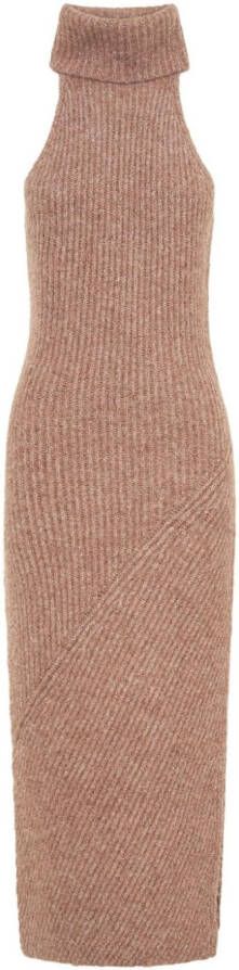 Nicholas Geribbelde jurk Beige