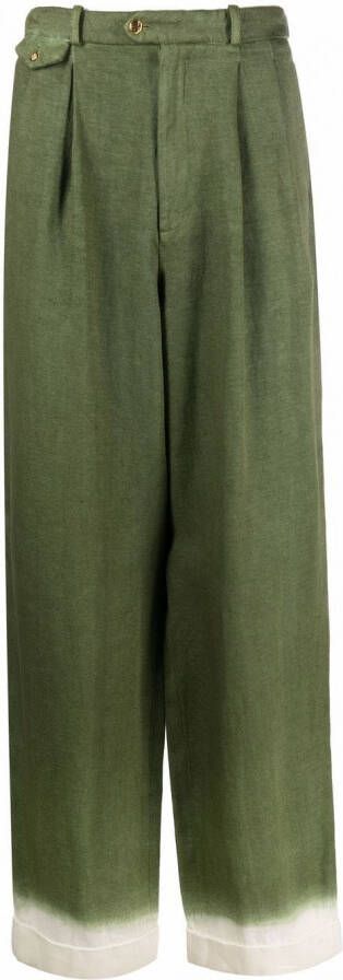 Nick Fouquet Broek met wijde pijpen Groen