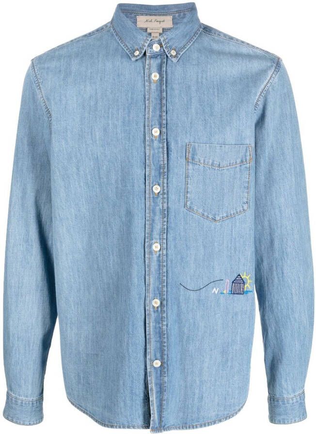 Nick Fouquet Overhemd met geborduurd detail Blauw